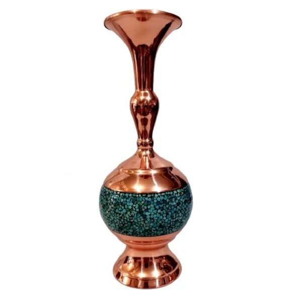 گلدان فیروزه کوبی مدل تنه گرد کد 2022