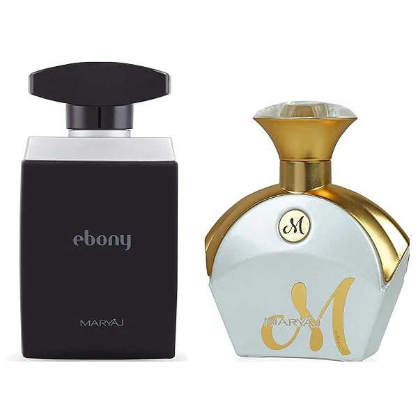 ست ادو پرفیوم مردانه ماریاژ مدل EBONY  با رایحه شیرین حجم 100 میلی لیتر و ادو پرفیوم زنانه ماریاژ مدل M با رایحه شیرین حجم 100 میلی لیتر