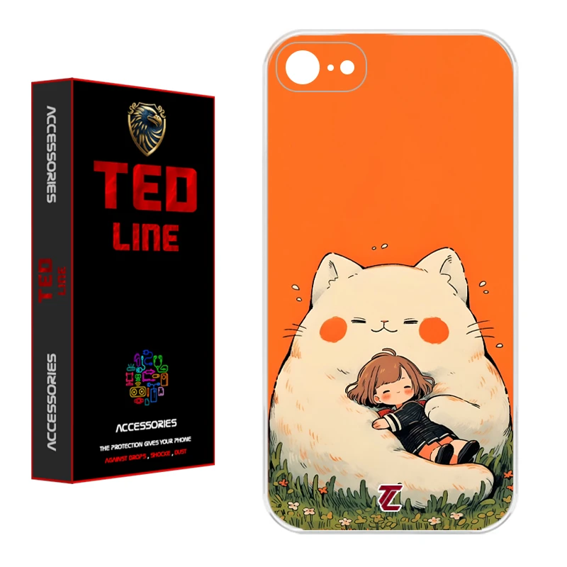 کاور تدلاین طرح گربه نارنجی کد 1138 مناسب برای گوشی موبایل اپل Iphone 7 / 8 / SE 2020