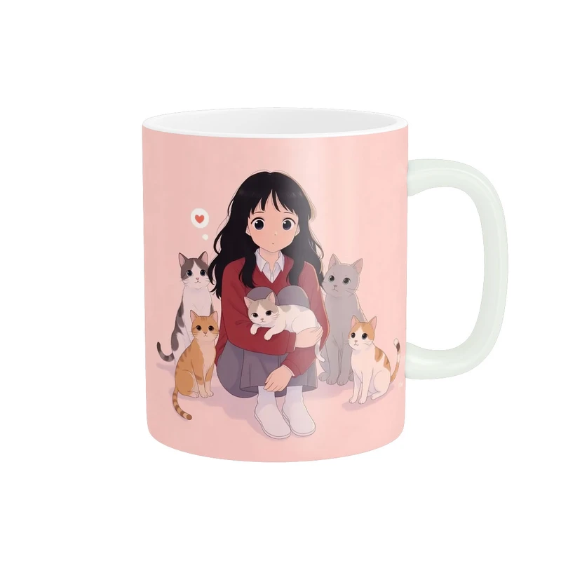 ماگ پاد آفرین مدل دختر و بچه گربه های ناز کد 1918