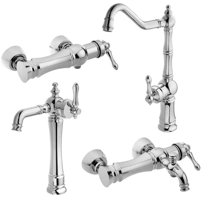 ست شیرآلات پرکاس مدل بیزانس کد B-03 پایه بلند مجموعه 4 عددی
