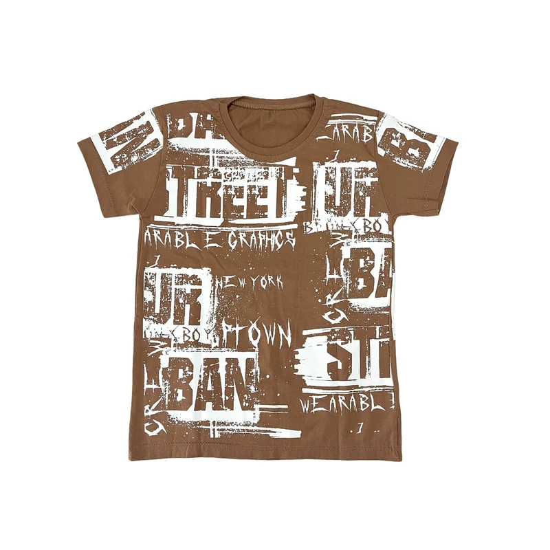 تی شرت آستین کوتاه پسرانه مدل حروف انگلیسی