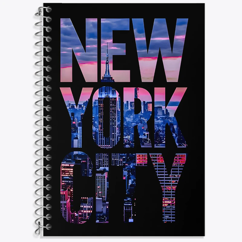 دفتر زبان 50 برگ خندالو مدل سه خط طرح نیویورک (New York) کد F7019