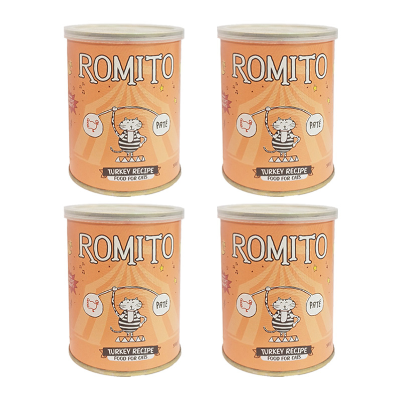 کنسرو غذای گربه بالغ رومیتو مدل پته بوقلمون وزن 380 گرم مجموعه 4 عددی