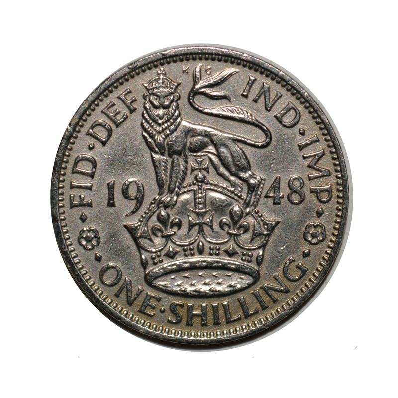 سکه تزیینی طرح کشور انگلستان مدل یک شیلینگ 1948 میلادی