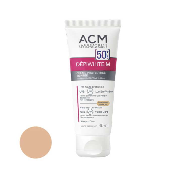 کرم ضد آفتاب رنگی ای سی ام SPF 50 مدل MN محافظ UVA ،UVB ، ضد لک، مناسب انواع پوست حجم 40 میلی لیتر