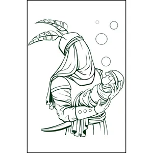 کاغذ رنگ آمیزی طرح حضرت علی اصغر کد 002 بسته 50 عددی