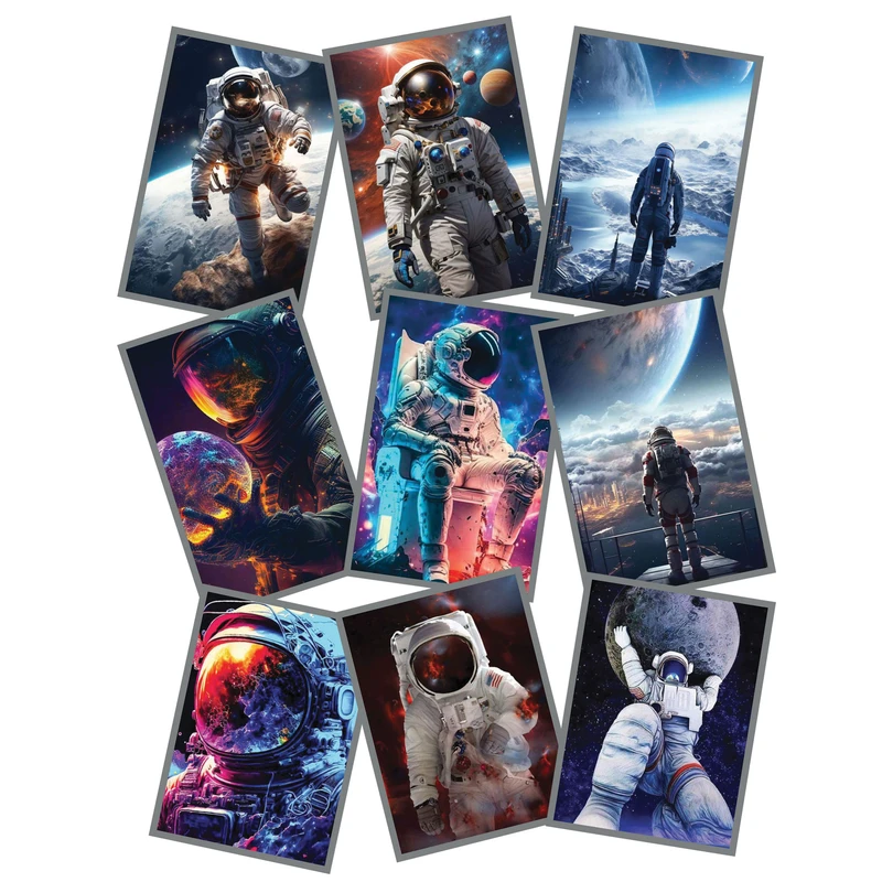 استیکر لپ تاپ طرح فضانوردان کد 2031 مجموعه 9 عددی