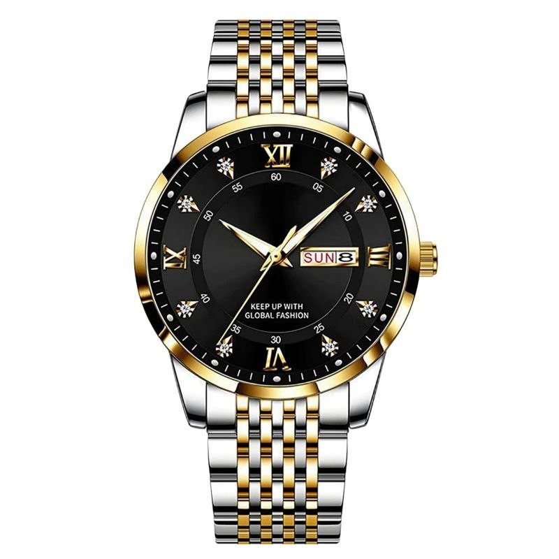 ساعت مچی عقربه‌ای مردانه کوارتز مدل دی دیت نگینی کد 01