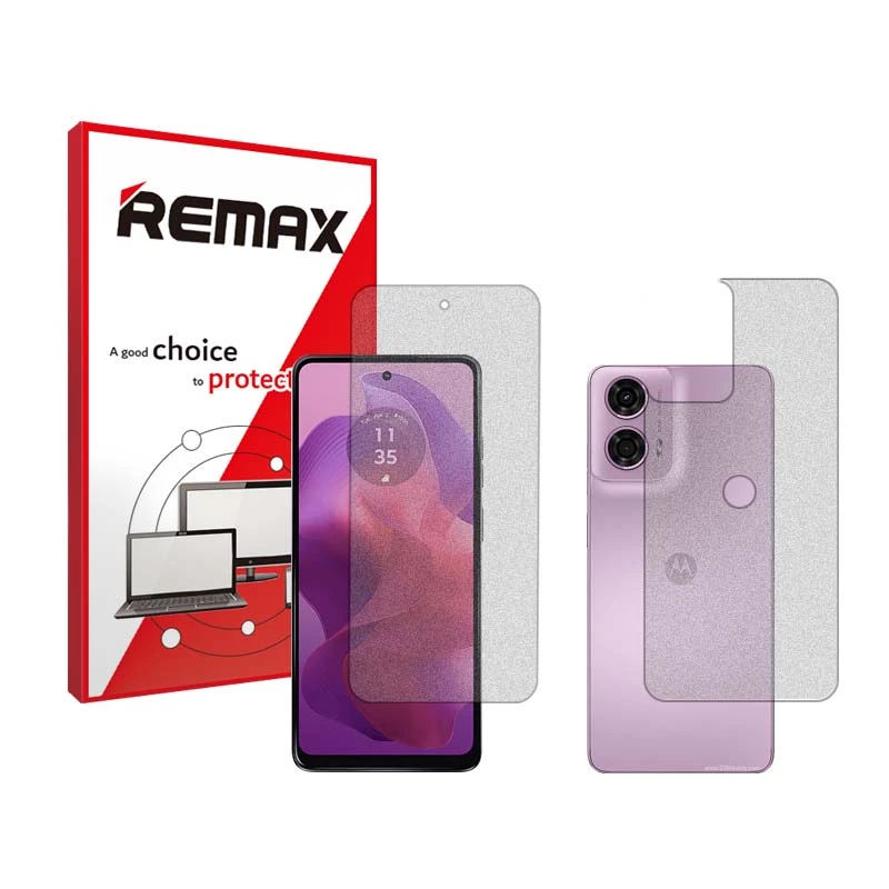 محافظ صفحه نمایش مات ریمکس مدل HyMTT مناسب برای گوشی موبایل موتورولا Moto G24 به همراه محافظ پشت گوشی