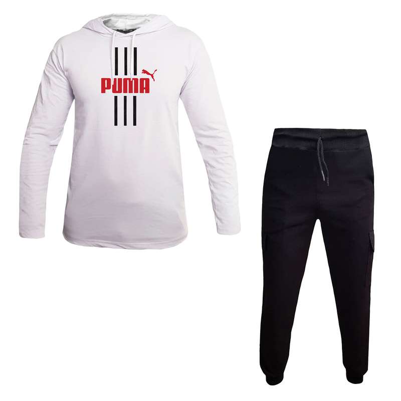 ست تی شرت کلاه دار و شلوار مردانه مدل W0199