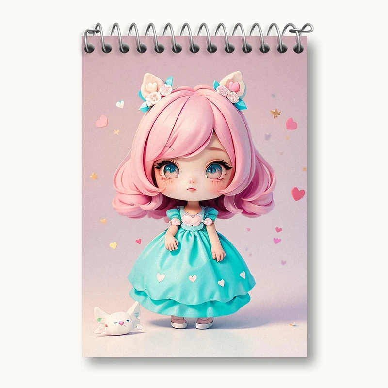 دفتر یادداشت 50 برگ خندالو مدل دخترانه (Girlish) کد 36867