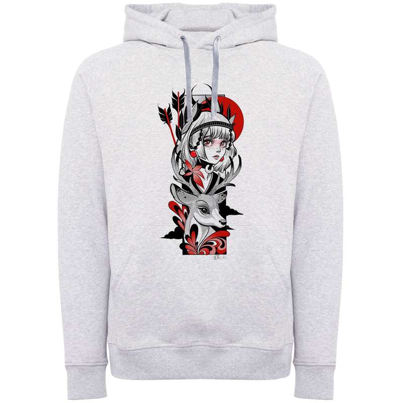 هودی زنانه مدل دختر و آهو A165