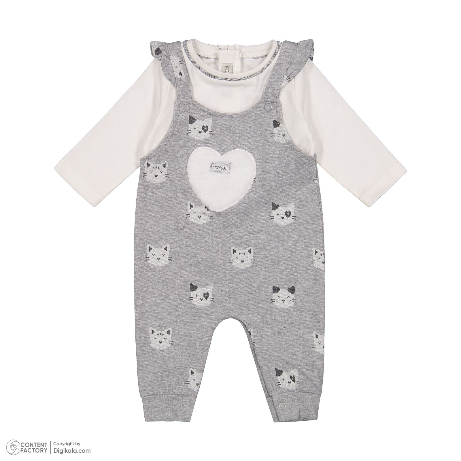 ست سرهمی و کلاه نوزادی دخترانه ایندیگو مدل 23109 - - 7