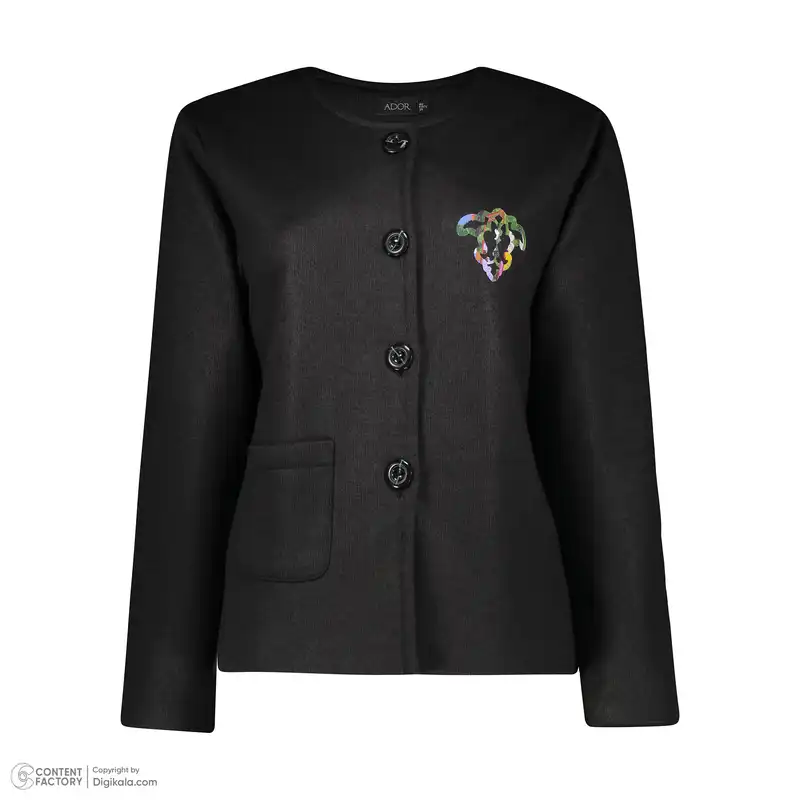 کت بافت زنانه آدور مدل ترنج رنگ مشکی