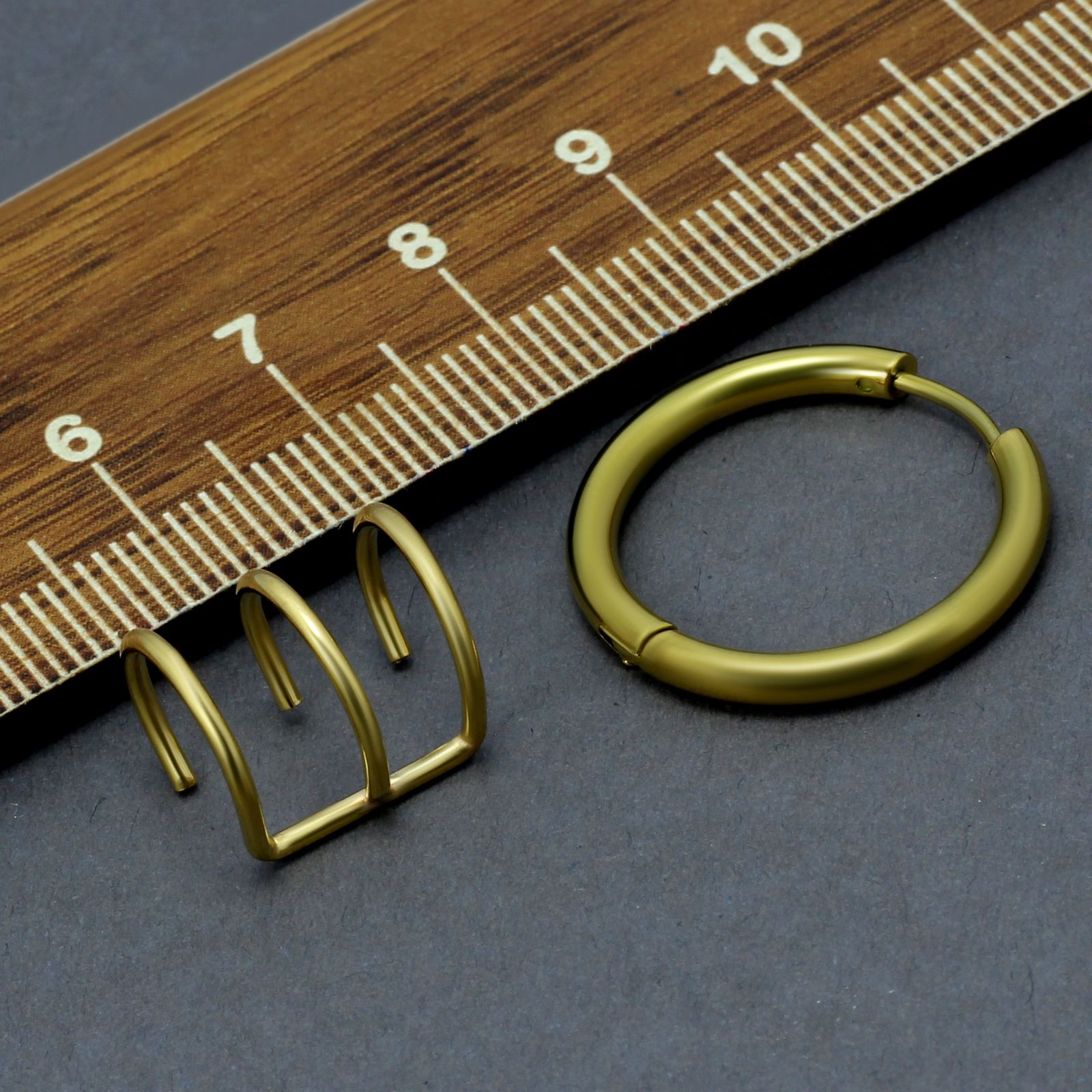 پیرسینگ گوش زنانه پایتخت مدل PS726006_GO مجموعه 2 عددی -  - 3