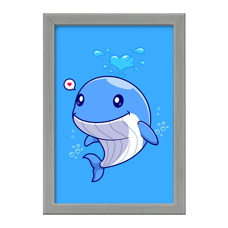 تابلو خندالو طرح حیوانات بامزه نهنگ کد 29726