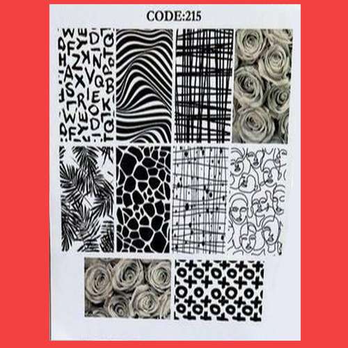 استیکر طراحی ناخن طرح زمینه سیاه سفید مدل C215