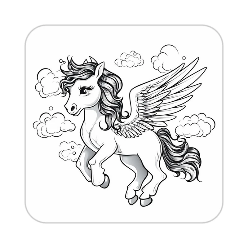 زیر لیوانی کاکتی طرح اسب تک شاخ و یونیکورن مدل mp29448