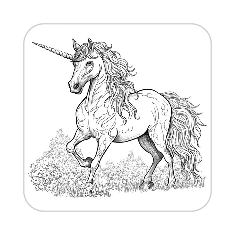 زیر لیوانی کاکتی طرح اسب تک شاخ و یونیکورن مدل mp31112