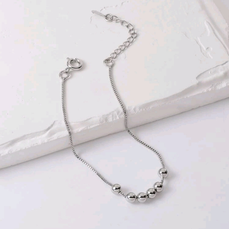 پابند نقره زنانه مدل گوی کد 555