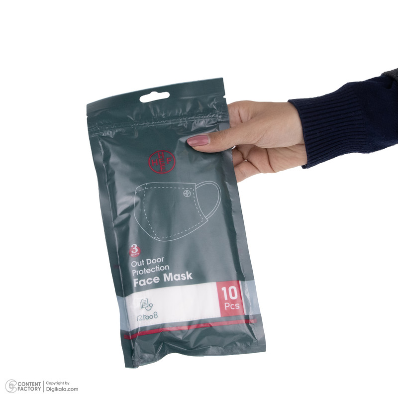 ماسک تنفسی هف مدل سه لایه بسته 10 عددی