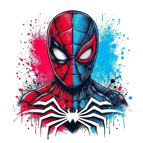 استیکر پارچه و لباس پاد آفرین طرح مرد عنکبوتی کد 2825