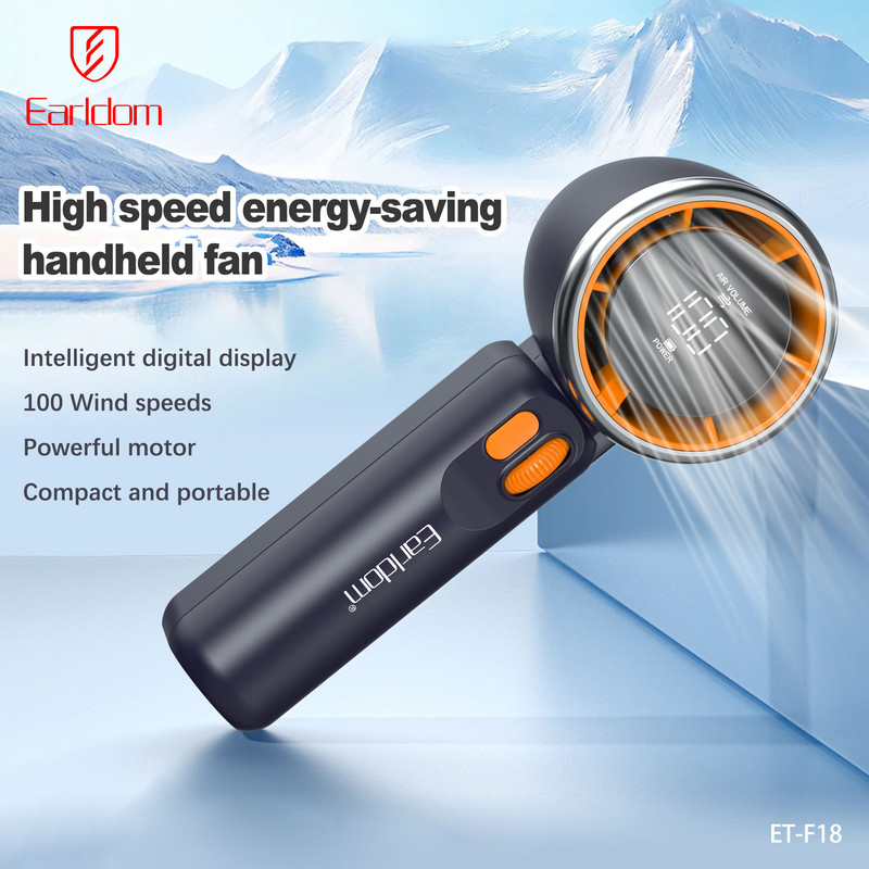 پنکه شارژی ارلدام مدل TURBO FAN F18 ظرفیت 3600 میلی آمپر ساعت