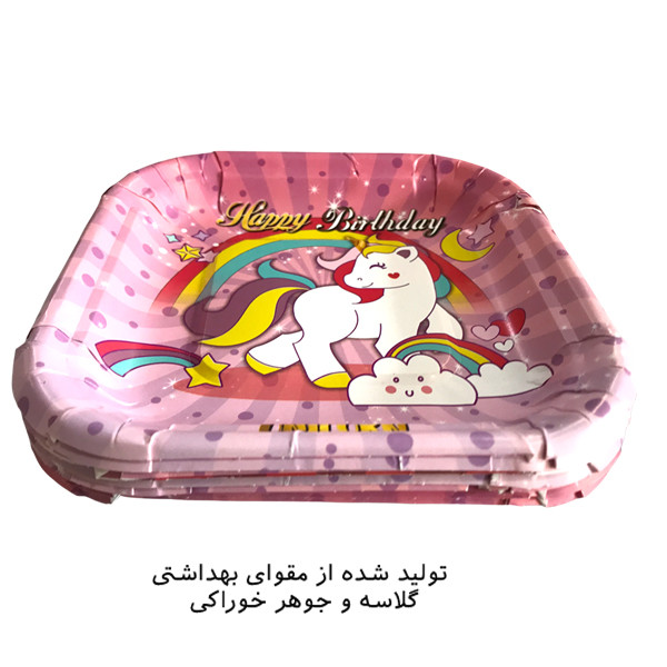 پیش دستی و لیوان یکبار مصرف مستر تم مدل اسب شاخدار پلاس بسته بندی 40 عددی