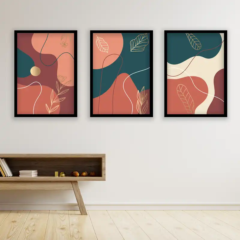 تابلو مدل مینیمال دکوراتیو کد LA-G3036 مجموعه 3 عددی
