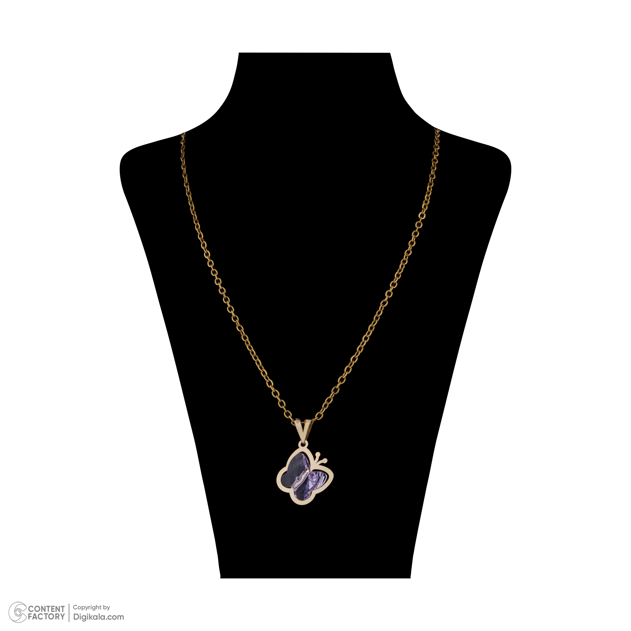 گردنبند طلا 18 عیار زنانه ناریا مدل پروانه