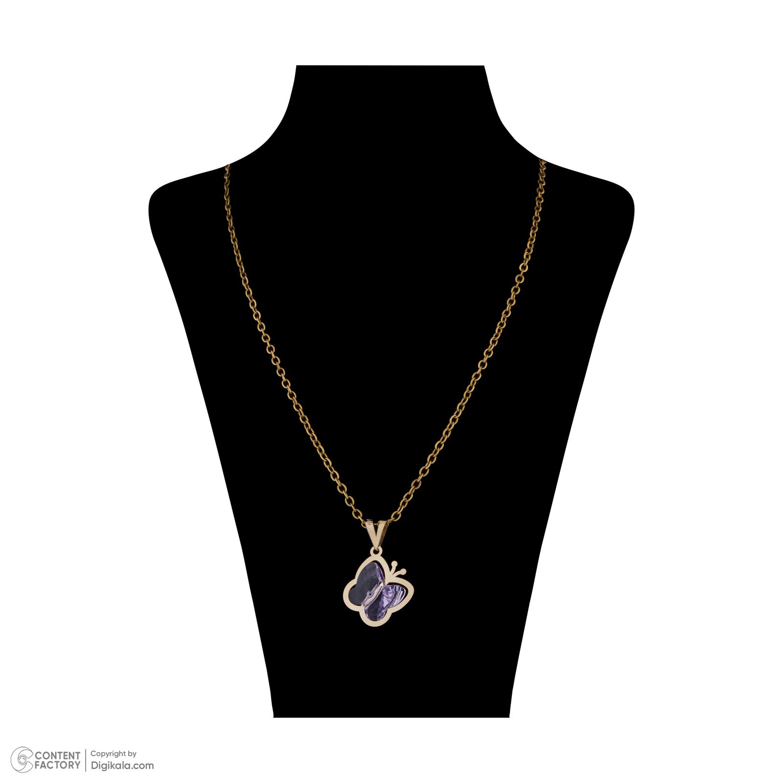 گردنبند طلا 18 عیار زنانه ناریا مدل پروانه - - 2