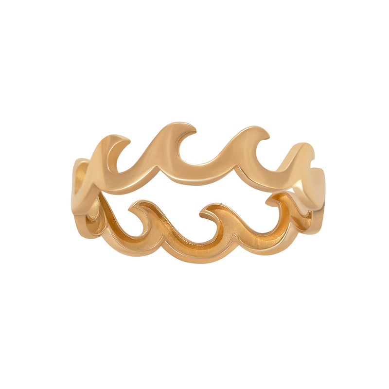 انگشتر طلا 18 عیار زنانه نیکان گلد مدل آتشی سایز 55