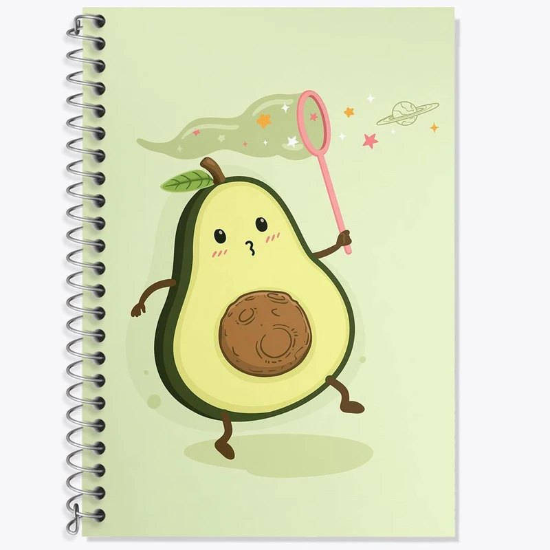 دفتر زبان 50 برگ خندالو مدل دو خط طرح آووکادو کد 29571