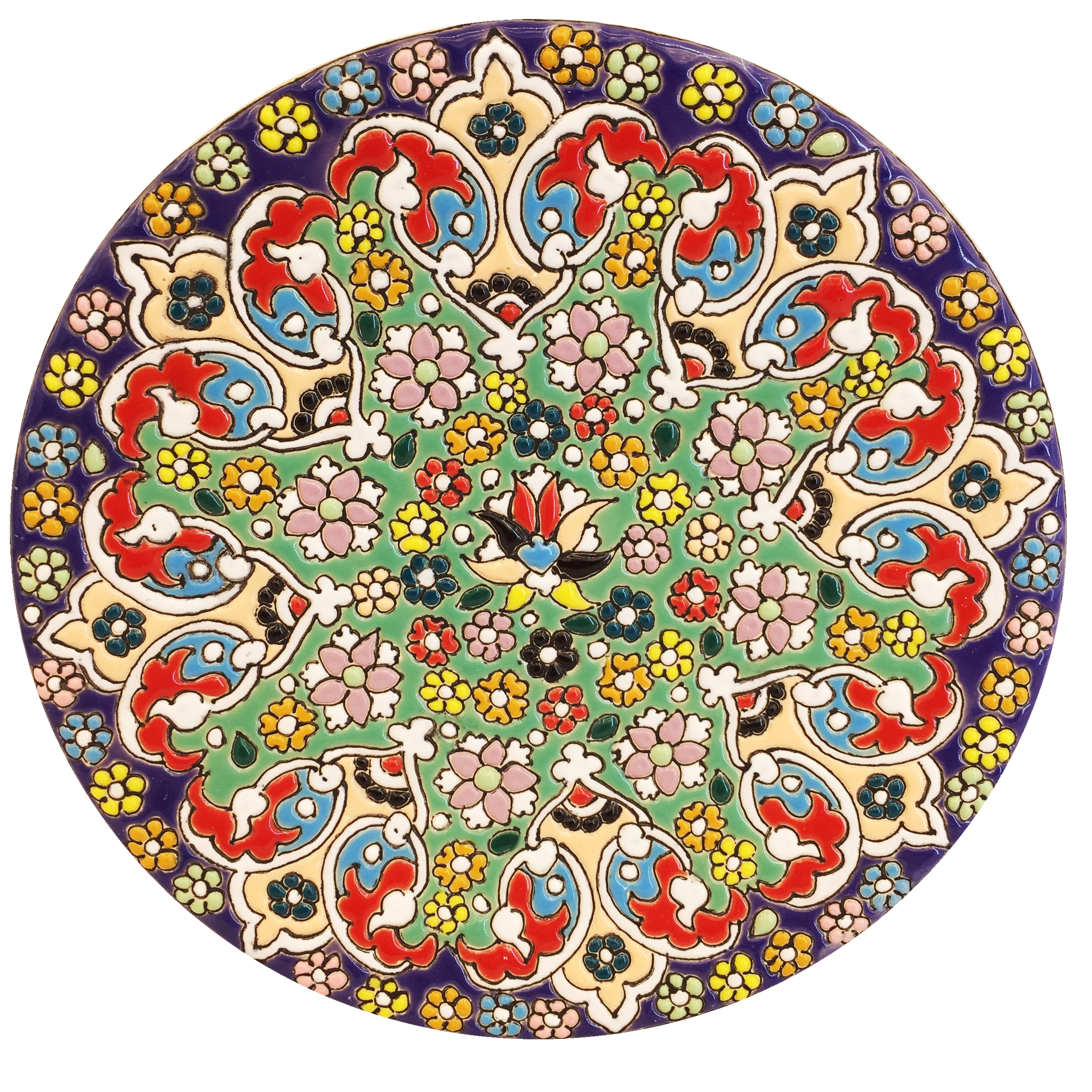 بشقاب میناکاری سفالی زمانیان کد ZMN15034