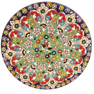 بشقاب میناکاری سفالی زمانیان کد ZMN15034