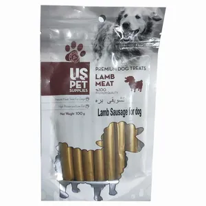 تشویقی سگ یو اس پت مدل سوسیسی طعم گوشت بره وزن 100 گرم