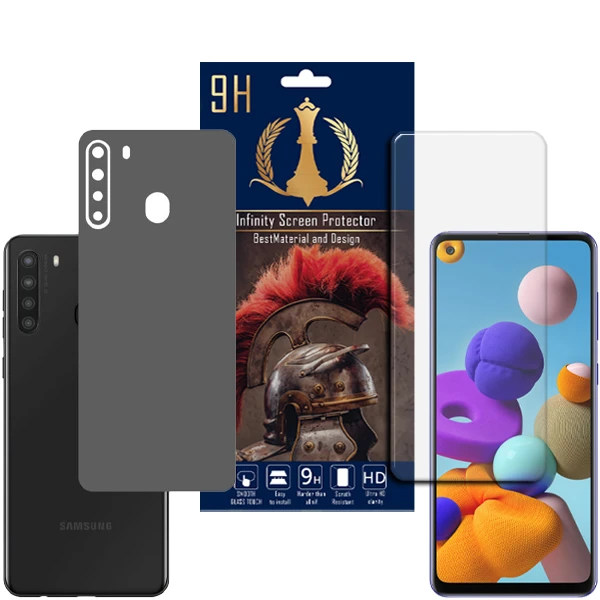 برچسب پوششی اینفینیتی مدل PRO MAX مناسب برای گوشی موبایل سامسونگ Galaxy A21 به همراه محافظ صفحه نمایش