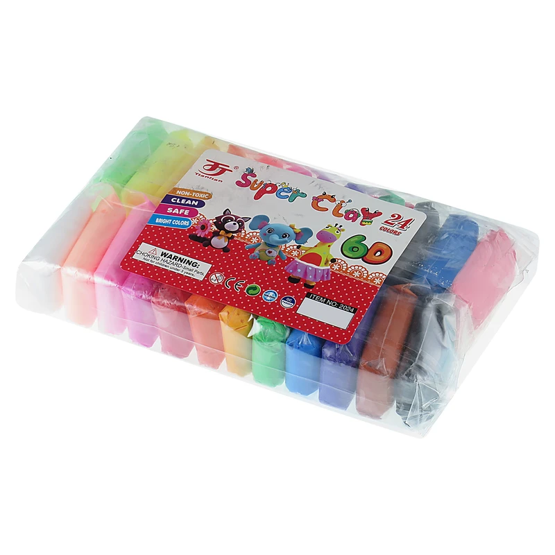  خمیر بازی سبک مدل super clay بسته 24 عددی به همراه ابزار 