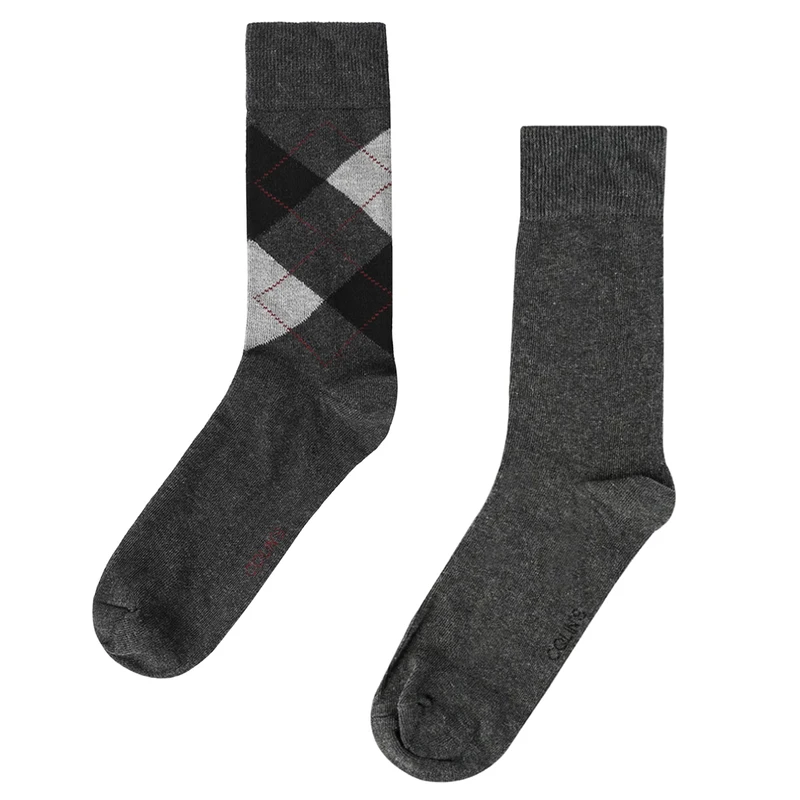 جوراب ساق بلند مردانه کالینز مدل CLGR0467 مجموعه 2 عددی