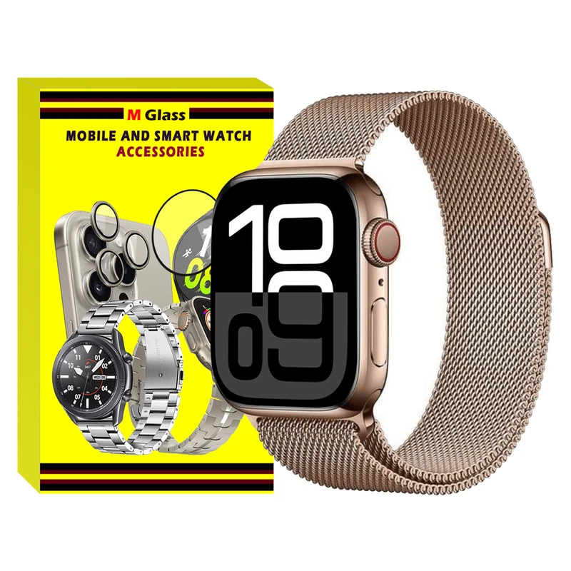 بند ام‌گلس مدل Milanese MG مناسب برای اپل واچ سری 10 سایز 46 میلی متری