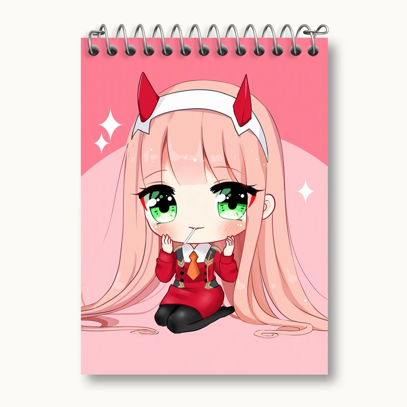 دفتر یادداشت 50 برگ خندالو مدل زیروتو انیمه دارلینگ Darling کد 10515