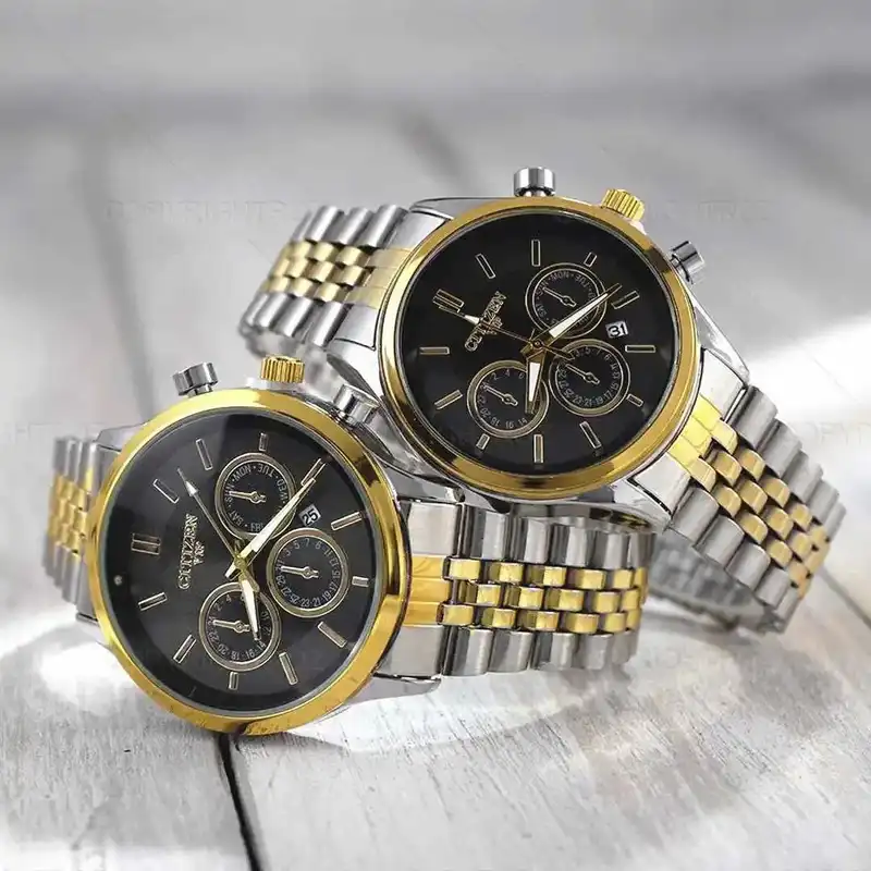 ست ساعت مچی عقربه ای  زنانه و مردانه  مدل تک موتور ساده 03