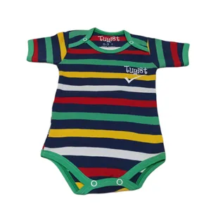 بادی آستین کوتاه نوزادی مدل راه راه