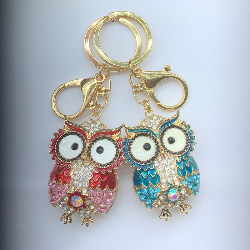 جاکلیدی زنانه مدل جغد نگین دار لاکچری