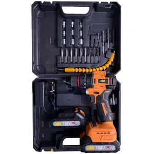 دریل پیچ گوشتی چکشی شارژی سه نظام فلزی 10 میلیمتر 198 ولت جاب مدل JB-Netlix 198 مجموعه 30 عددی