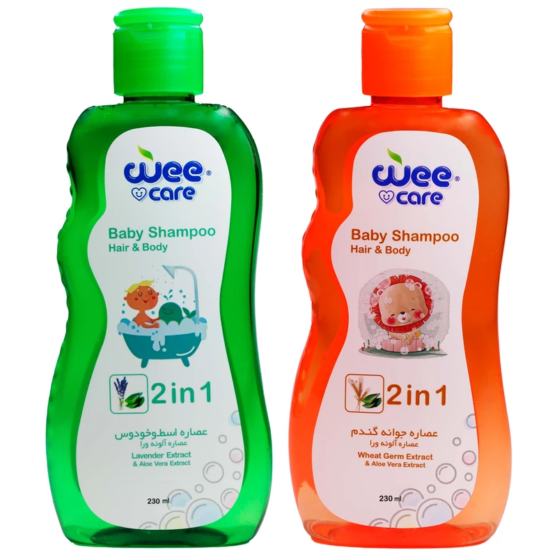 شامپو سر و بدن کودک وی کر مدل عصاره آلوئه ورا، اسطوخودوس و جوانه گندم حجم 460 میلی لیتر مجموعه 2 عددی