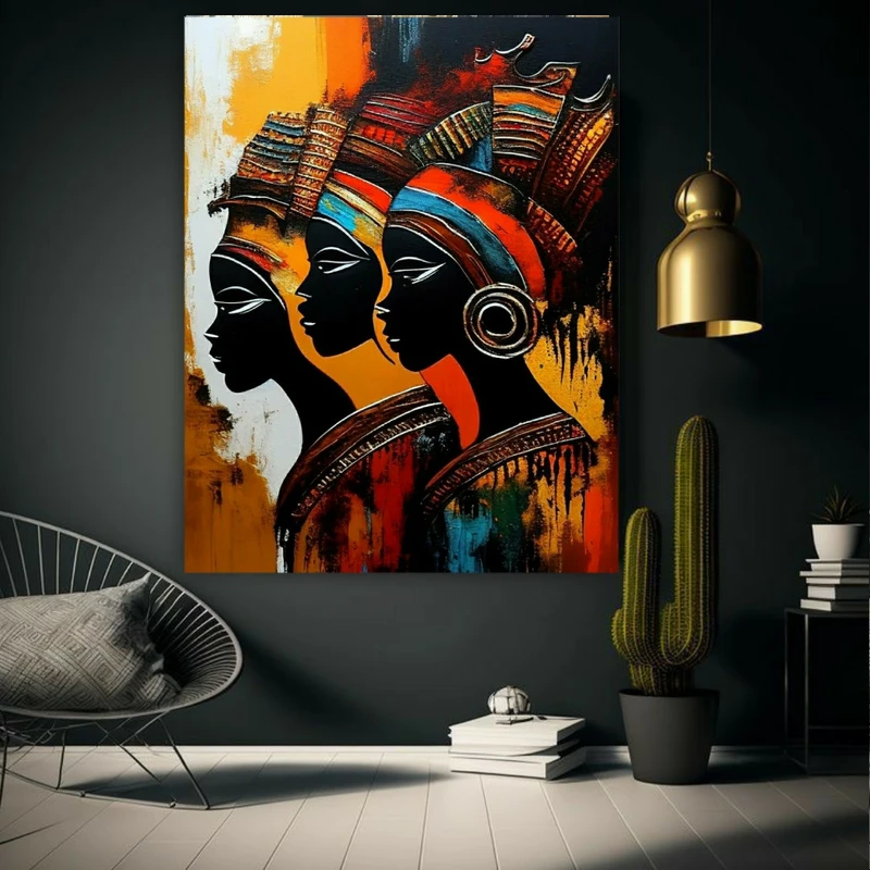 پوستر طرح مخمل نقاشی قدیمی مدل سرخ پوستی کد BK23583