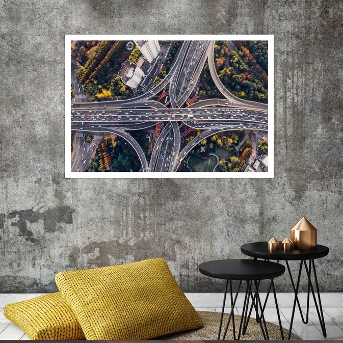 تابلو بکلیت طرح منظره شهر مدل قاب شاسی W-s8107