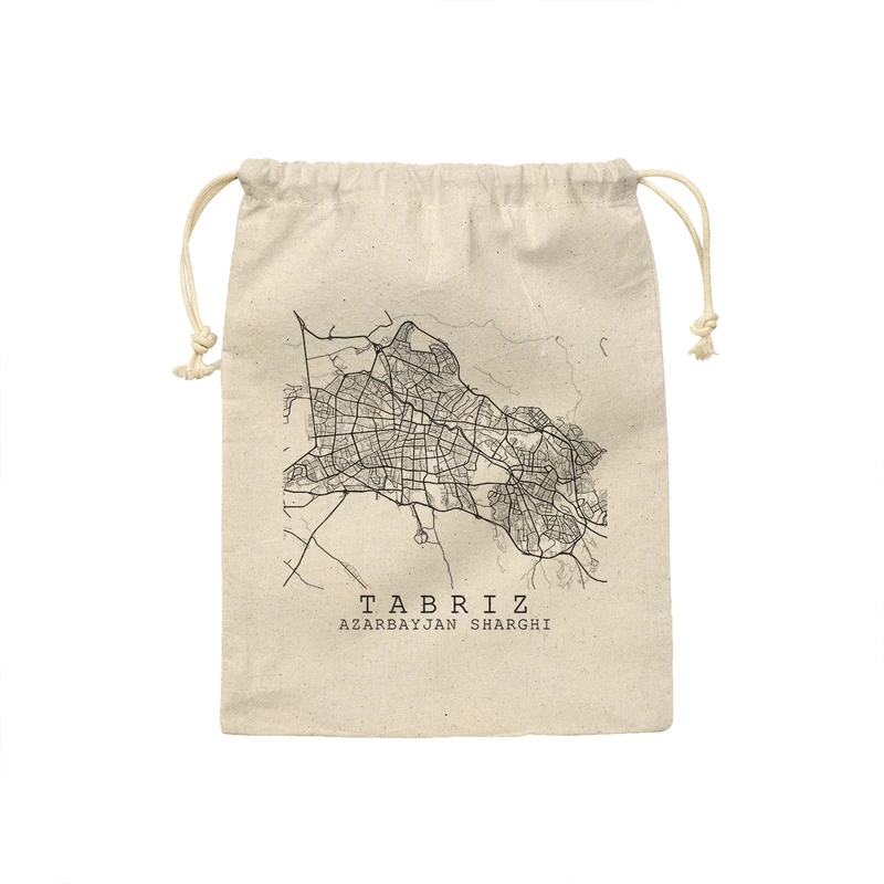 کیسه نان و سبزی ترمه طراحان ایده مدل نقشه شهر تبریز کد map0500 - M سایز 23x33 سانتی متر